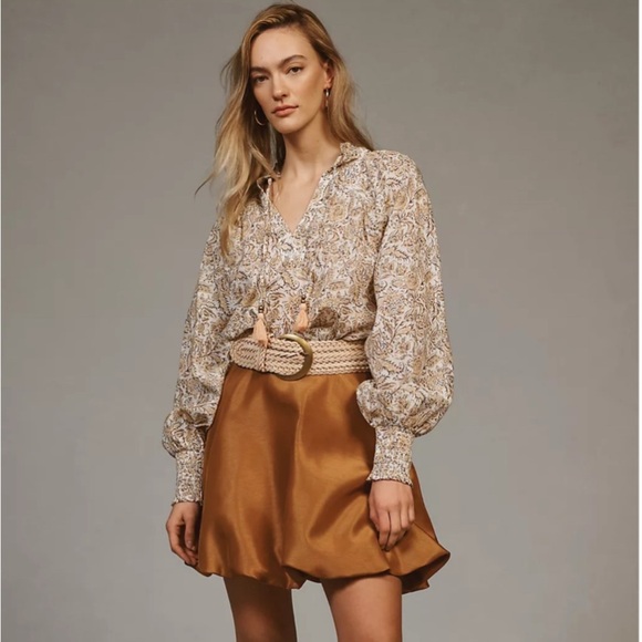 Anthropologie Tops - By Anthropologie Tie-Neck Peasant Blouse 🌾🐿️